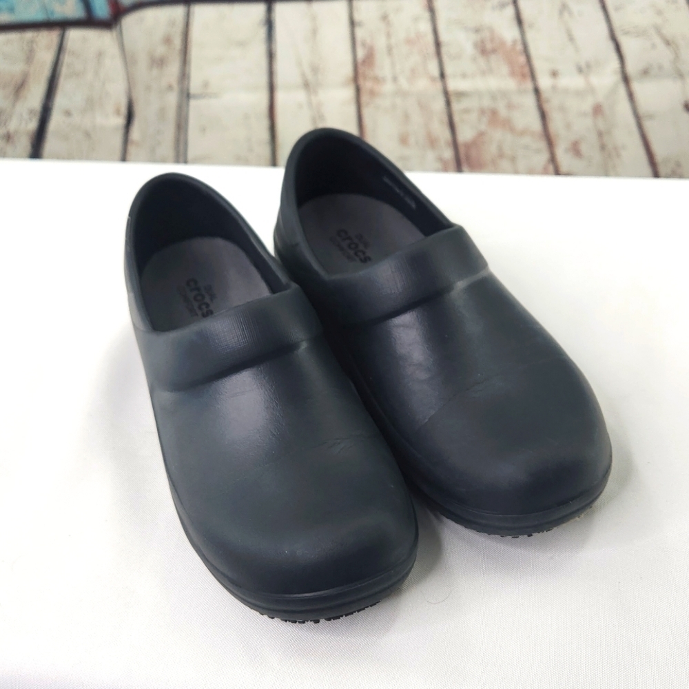 Crocs Dual Comfort Black Slip On Clog Shoes Slip Resistant Clog